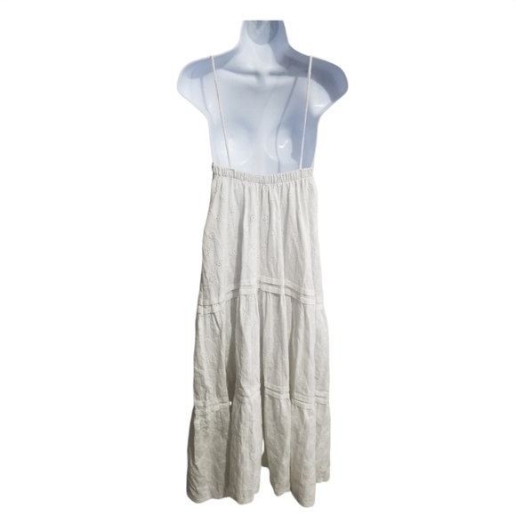 SOLD• Zara White Eyelet Maxi A-line Dress Small - Picture 4 of 6